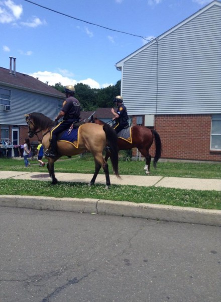 Mounted patrol, Trumbull Gardens