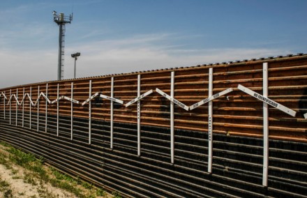 border wall at Tijuana and  San Diego border