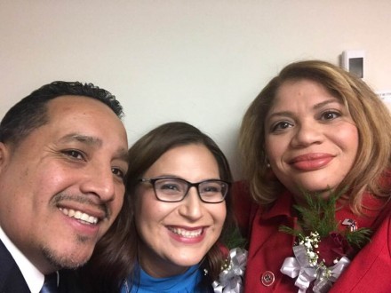 City Council trifecta look, Alfredo Castillo, Maria Zambrano and Council pres Aidee Nieves.