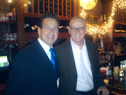 Former Stamford Mayor Dan Malloy, Democratic candidate for governor and David Dunn, the city's acting civil service personnel director.