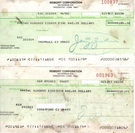 Old RemGrit  payroll checks