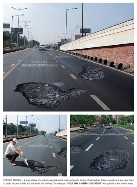 fake potholes