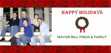 Holiday greetings from Mayor Finch, Sonya and kids