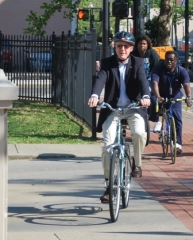 Finch on bike