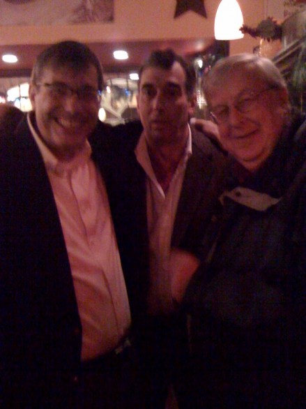 The ultimate blackmail photo. Former State Rep. Joe Grabarz, left, the legendary Local Eyes, center, and big John Gilmore, former scibe for the Connecticut Post, now marketing man extraordinaire.