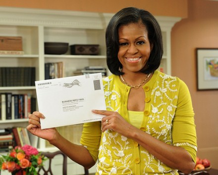 Michelle Obama votes